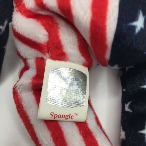 Vintage Ty Beanie Babies July 4 1999 Spangle USA Teddy Bear Red White Blue Stars - Picture 7 of 11